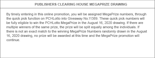 See the Official Rules for details about our August 16th MegaPrize Event